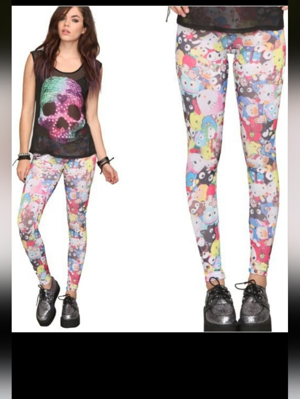Vintage 2000s Y2K Hot Topic Sanrio Hello Kitty Leggings Medium M